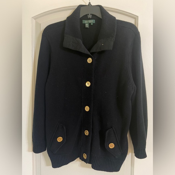 Ralph Lauren Sweaters - Ralph Lauren Chunky Cardigan Black XL Petite, Cozy, Casual all in one
